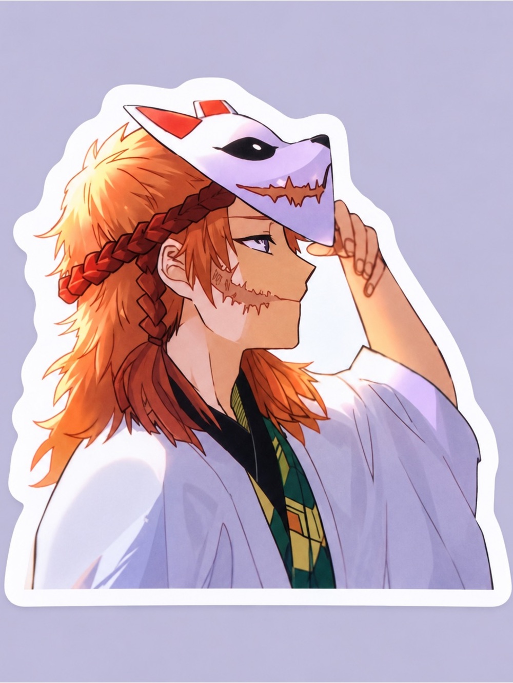 Sabito | Demon Slayer Fox Mask Orange Hair Anime Sticker | 5/$10